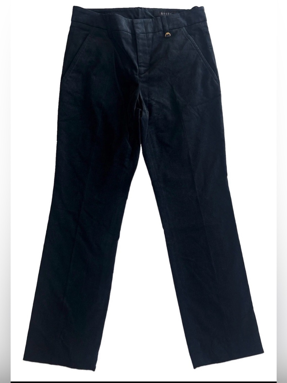 Authentic Gucci Velvet Trousers Navy Blue Size 38 (Fits 24) Luxury Pants EUC